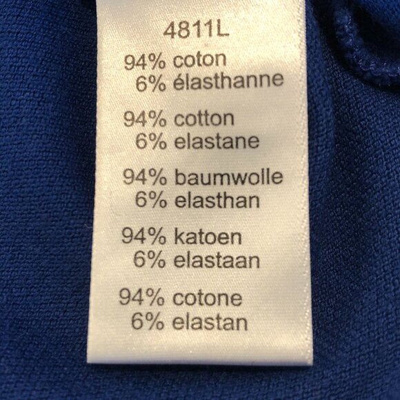 Lacoste Sporty SS 5 Button Collared Cotton Polo Shirt Cobalt Blue Sz 42 - Picture 6 of 7